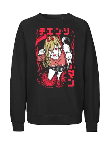 Power man - Chainsaw - Kawaii, Anime, Manga, Tokyo, Angry, Japanese Art, Aesthetic, Manga Style, Zylixzen, Aggressive, Gamer, Otaku, Gift, Cool, Horror - Fairtrade Sweatshirt