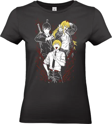 Chainsaw - (Denji-Power-Aki Hayakawa) Man - Kawaii, Anime, Manga, Tokyo, Angry, Japanese Art, Aesthetic, Manga Style, Zylixzen, Aggressive, Gamer, Otaku, Gift, Cool, Horror - Standard T-Shirt (Frauen)