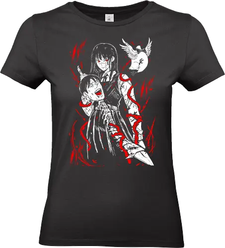 Asa Mitaka Man - Chainsaw  - Kawaii, Anime, Manga, Tokyo, Angry, Japanese Art, Aesthetic, Manga Style, Zylixzen, Aggressive, Gamer, Otaku, Gift, Cool, Horror - Standard T-Shirt (Frauen)