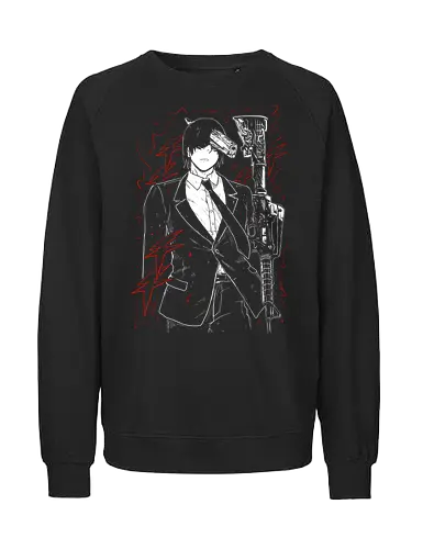 Aki Hayakawa Demon - Man Chainsaw  - Kawaii, Anime, Manga, Tokyo, Angry, Japanese Art, Aesthetic, Manga Style, Zylixzen, Aggressive, Gamer, Otaku, Gift, Cool, Horror - Fairtrade Sweatshirt