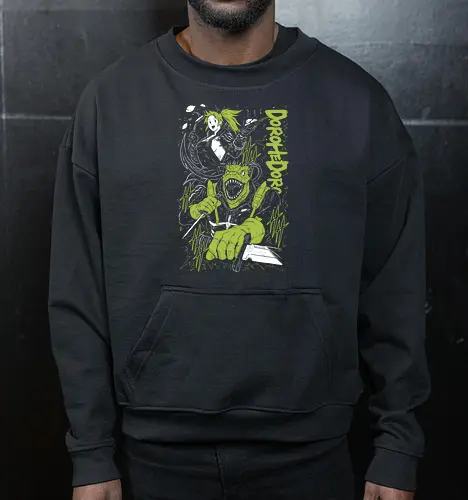 Kaiman & Nikaido - Dorohedoro - Kawaii, Anime, Manga, Tokyo, Angry, Japanese Art, Aesthetic, Manga Style, Zylixzen, Aggressive, Gamer, Otaku, Gift, Cool, Horror - Cropped Sweatshirt