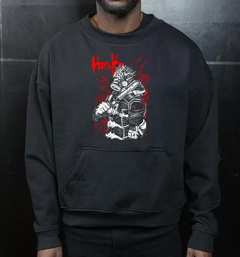 Kaiman - Dorohedoro - Kawaii, Anime, Manga, Tokyo, Angry, Japanese Art, Aesthetic, Manga Style, Zylixzen, Aggressive, Gamer, Otaku, Gift, Cool, Horror - Cropped Sweatshirt