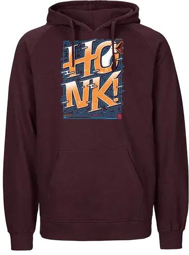 HONK! - goose honk, funny goose, aggressive goose, goose meme, honk design, japanese tech style, vibrant colors, meme t-shirt, funny animal shirt, goose lover, goose warning, honk goose, quirky streetwear, bold typography design, japanese inspired humor, cyber goose, techwear aesthetic, comedy shirt, internet meme shirt, funny gift - Fairtrade Hoodie