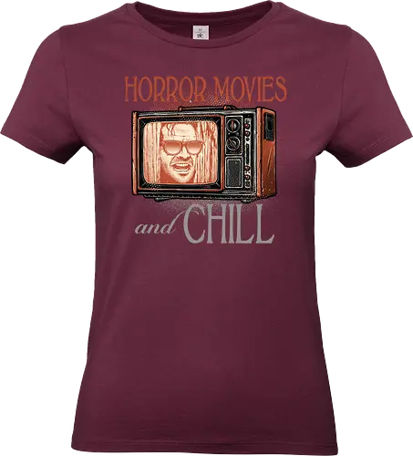 Horror Movies and Chill - Horror, Halloween, horror movies, villain, classic horror, funny, humor, chill, relax - Standard T-Shirt (Frauen)