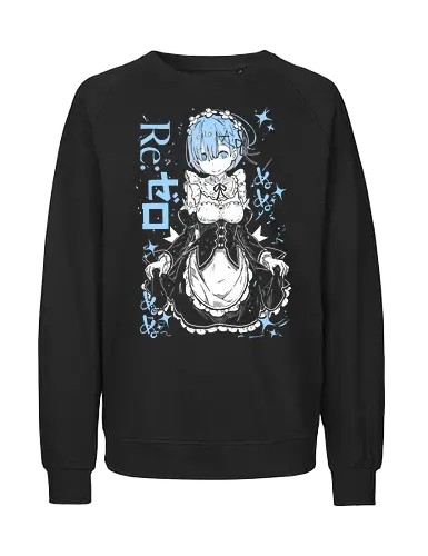 Rem - Re-Zero - Manga Style, Zylixzen, Aggressive, Gamer, Otaku, Gift, Cool, Kawaii, Anime, Manga, Tokyo, Angry, Japanese Art, Aesthetic - Fairtrade Sweatshirt
