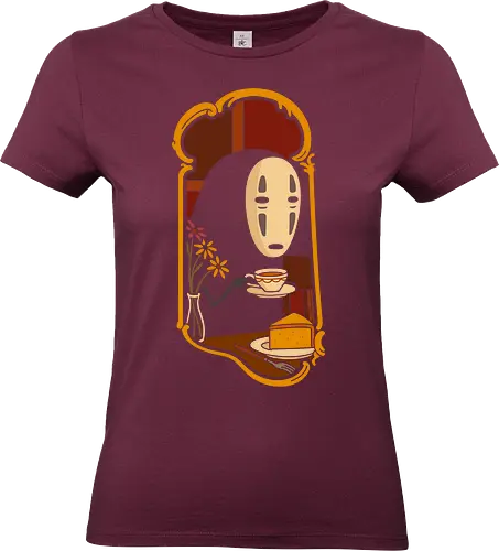 Afternoon Tea with  - Spirited Away, famous anime, anime, manga, art print, t-shirt design, Hayao Miyazaki, fan art, Japanese animation, tea, cute, minimalist, serene, geek art, movie fan gift - Standard T-Shirt (Frauen)