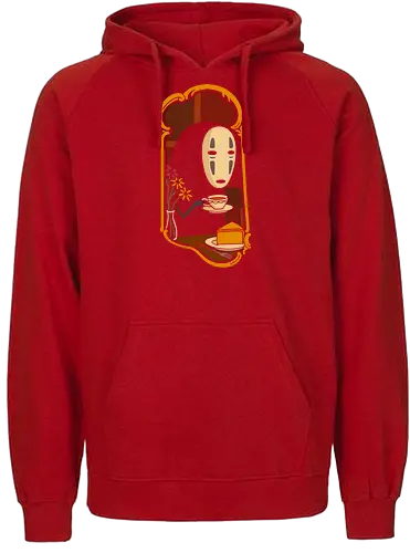 Afternoon Tea with  - Spirited Away, famous anime, anime, manga, art print, t-shirt design, Hayao Miyazaki, fan art, Japanese animation, tea, cute, minimalist, serene, geek art, movie fan gift - Fairtrade Hoodie