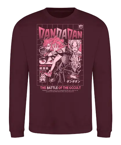 Dandadan The Battle of the Occult - dandadan, anime, dan da dan, dandadan anime, devil, manga, manga girl, momo, momo ayase, okarun, space, turbo granny, ufo, katakura ken, ken katakura - Sweatshirt