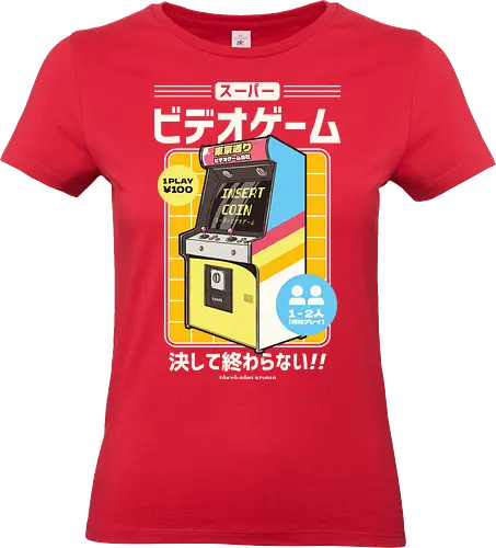 Japanese Retro Arcade - games, retro, vintage, classic, gamer, gaming, japanese, japan, videogames, arcade, cabin - Standard T-Shirt (Frauen)
