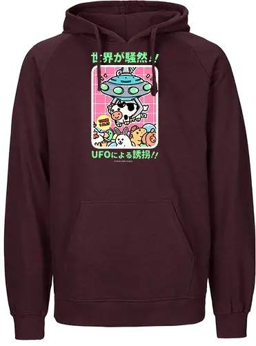 Alien Invasion - japan, japanese, crane, game, retro, vintage, stuffed, alien, ufo, comedy, pun, joke - Fairtrade Hoodie