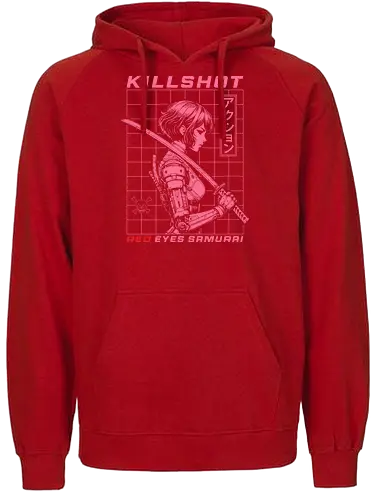 Red Eyes Samurai - samurai girl, japanese, anime, anime girls, katana, sword, cyberpunk, pink, red eyes, killshot, samurai, samurai warrior - Fairtrade Hoodie