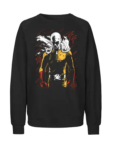 Saitama - One Punch Man - Kawaii, Anime, Manga, Tokyo, Angry, Japanese Art, Aesthetic, Manga Style, Zylixzen, Aggressive, Gamer, Otaku, Gift, Cool - Fairtrade Sweatshirt