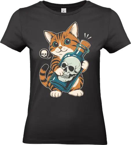 Potion Cat - potion cat, spooky kitten, halloween vibes, gothic cute, creepy cute art, dark humor design, skull bottle, witchy cat, kawaii goth, halloween cat, spooky season style, quirky illustration, magic potion art, cute but deadly, gothic merch - Standard T-Shirt (Frauen)