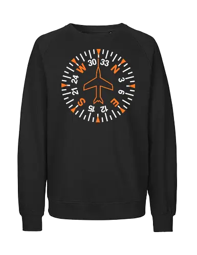 Heading Indicator Aeronautical Art Nº2 - pop culture, nerd, humor, parody, funnytee, joke, geek, funny slogan, funny quote, aeronaut, airplane, aviator, pilot, aviation, aeronautical - Fairtrade Sweatshirt
