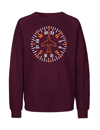 Heading Indicator Aeronautical Art Nº2 - pop culture, nerd, humor, parody, funnytee, joke, geek, funny slogan, funny quote, aeronaut, airplane, aviator, pilot, aviation, aeronautical - Fairtrade Sweatshirt