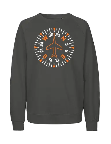Heading Indicator Aeronautical Art Nº2 - pop culture, nerd, humor, parody, funnytee, joke, geek, funny slogan, funny quote, aeronaut, airplane, aviator, pilot, aviation, aeronautical - Fairtrade Sweatshirt
