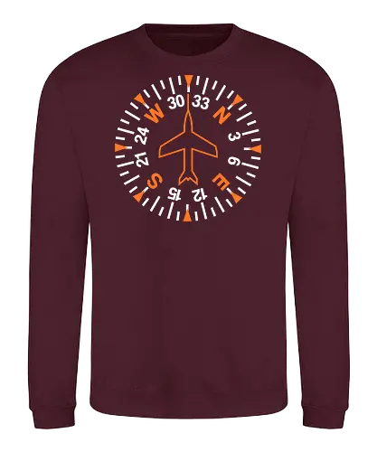 Heading Indicator Aeronautical Art Nº2 - pop culture, nerd, humor, parody, funnytee, joke, geek, funny slogan, funny quote, aeronaut, airplane, aviator, pilot, aviation, aeronautical - Sweatshirt
