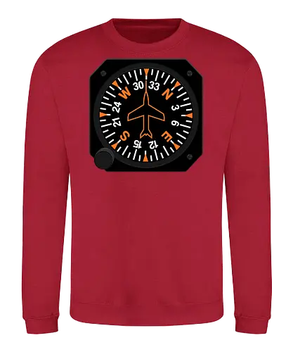 Heading Indicator Aeronautical Art - pop culture, nerd, humor, parody, funnytee, joke, geek, funny slogan, funny quote, aeronaut, airplane, aviator, pilot, aviation, aeronautical - Sweatshirt