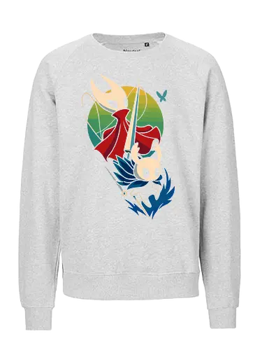  Knight and Princess of Hallownest - Bug Knight, Hornet, video game, indie game, Hallownest, fan art, art print, t-shirt design, Team Cherry, Knight, Princess, bug, gaming, geek art, minimalist, gaming gift, nostalgia - Fairtrade Sweatshirt