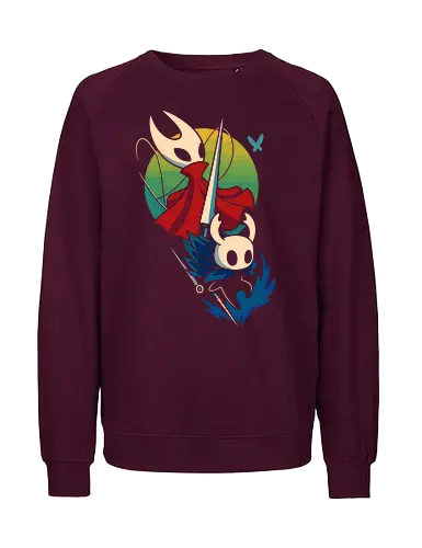  Knight and Princess of Hallownest - Bug Knight, Hornet, video game, indie game, Hallownest, fan art, art print, t-shirt design, Team Cherry, Knight, Princess, bug, gaming, geek art, minimalist, gaming gift, nostalgia - Fairtrade Sweatshirt