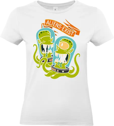  They Live Among Us - Aliens exist, alien, sci-fi, science fiction, vintage sci-fi, conspiracy theory, UFO, retro, fan art, t-shirt design, art print, monster, tentacle, funny, geek art, space, extraterrestrial - Standard T-Shirt (Frauen)