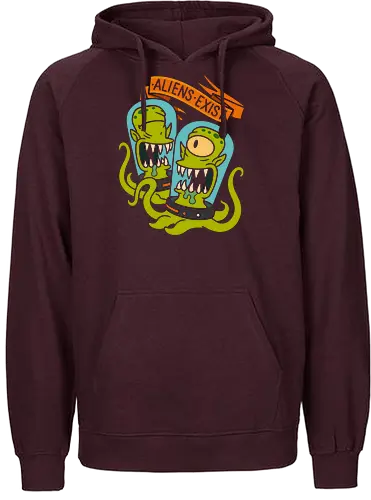  They Live Among Us - Aliens exist, alien, sci-fi, science fiction, vintage sci-fi, conspiracy theory, UFO, retro, fan art, t-shirt design, art print, monster, tentacle, funny, geek art, space, extraterrestrial - Fairtrade Hoodie