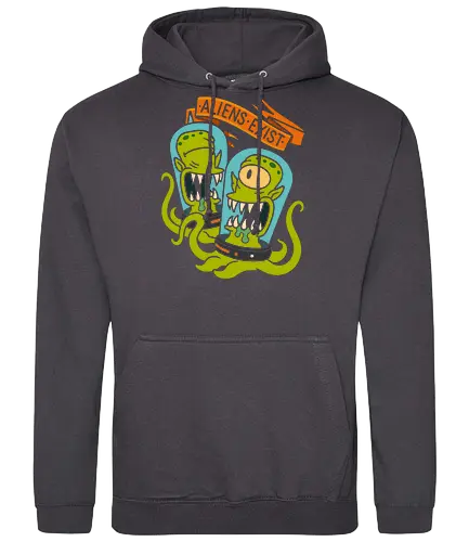  They Live Among Us - Aliens exist, alien, sci-fi, science fiction, vintage sci-fi, conspiracy theory, UFO, retro, fan art, t-shirt design, art print, monster, tentacle, funny, geek art, space, extraterrestrial - Standard Hoodie