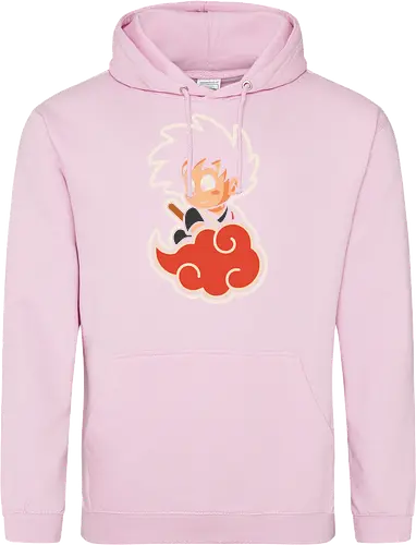 Cute Kid Goku - Kid Goku, Goku, Dragon, Flying Nimbus, anime, manga, cute, kawaii, classic anime, retro, fan art, t-shirt design, art print, pop culture, geek art, nostalgic, Chibi, Japanese anime - Standard Hoodie
