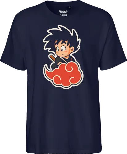 Cute Kid Goku - Kid Goku, Goku, Dragon, Flying Nimbus, anime, manga, cute, kawaii, classic anime, retro, fan art, t-shirt design, art print, pop culture, geek art, nostalgic, Chibi, Japanese anime - Fairtrade T-Shirt
