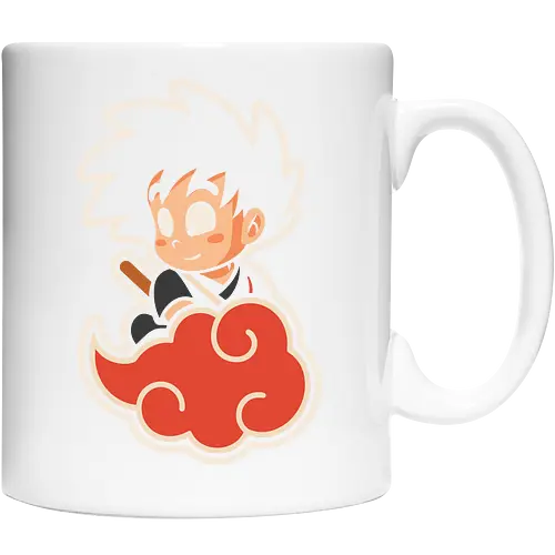 Cute Kid Goku - Kid Goku, Goku, Dragon, Flying Nimbus, anime, manga, cute, kawaii, classic anime, retro, fan art, t-shirt design, art print, pop culture, geek art, nostalgic, Chibi, Japanese anime - Keramiktasse