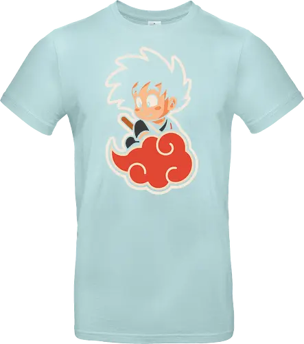Cute Kid Goku - Kid Goku, Goku, Dragon, Flying Nimbus, anime, manga, cute, kawaii, classic anime, retro, fan art, t-shirt design, art print, pop culture, geek art, nostalgic, Chibi, Japanese anime - Standard T-Shirt