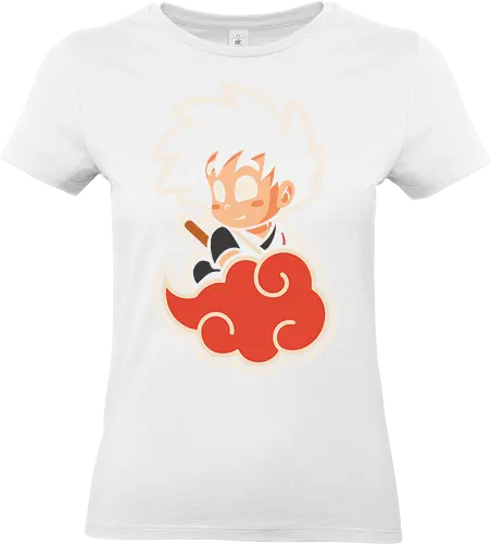 Cute Kid Goku - Kid Goku, Goku, Dragon, Flying Nimbus, anime, manga, cute, kawaii, classic anime, retro, fan art, t-shirt design, art print, pop culture, geek art, nostalgic, Chibi, Japanese anime - Standard T-Shirt (Frauen)