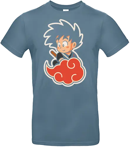 Cute Kid Goku - Kid Goku, Goku, Dragon, Flying Nimbus, anime, manga, cute, kawaii, classic anime, retro, fan art, t-shirt design, art print, pop culture, geek art, nostalgic, Chibi, Japanese anime - Standard T-Shirt