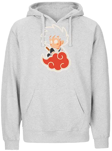 Cute Kid Goku - Kid Goku, Goku, Dragon, Flying Nimbus, anime, manga, cute, kawaii, classic anime, retro, fan art, t-shirt design, art print, pop culture, geek art, nostalgic, Chibi, Japanese anime - Fairtrade Hoodie