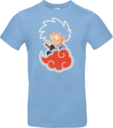 Cute Kid Goku - Kid Goku, Goku, Dragon, Flying Nimbus, anime, manga, cute, kawaii, classic anime, retro, fan art, t-shirt design, art print, pop culture, geek art, nostalgic, Chibi, Japanese anime - Standard T-Shirt