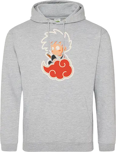 Cute Kid Goku - Kid Goku, Goku, Dragon, Flying Nimbus, anime, manga, cute, kawaii, classic anime, retro, fan art, t-shirt design, art print, pop culture, geek art, nostalgic, Chibi, Japanese anime - Standard Hoodie