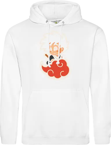 Cute Kid Goku - Kid Goku, Goku, Dragon, Flying Nimbus, anime, manga, cute, kawaii, classic anime, retro, fan art, t-shirt design, art print, pop culture, geek art, nostalgic, Chibi, Japanese anime - Standard Hoodie