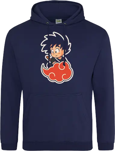 Cute Kid Goku - Kid Goku, Goku, Dragon, Flying Nimbus, anime, manga, cute, kawaii, classic anime, retro, fan art, t-shirt design, art print, pop culture, geek art, nostalgic, Chibi, Japanese anime - Standard Hoodie
