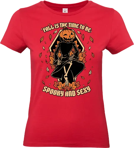Spooky Fall Pumpkin - Halloween, Eerie, Fright, Creepy, Halloween Design, Halloween Art, Halloween Aesthetic, Halloween Vibes, Cute, Funny, Autumn, Autumn Leaves, Autumn Vibes, Spooky, Spooky Season, Spooky Cute. Skull, Skeleton, Death, Grim Reaper, Soul Reaper, Reaper, Pumpkin, Pumpkin Carving, Dance, Dancing, Fall, Sexy, Sexuality - Standard T-Shirt (Frauen)