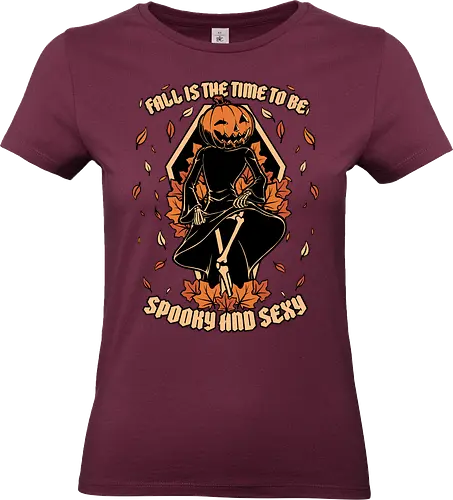 Spooky Fall Pumpkin - Halloween, Eerie, Fright, Creepy, Halloween Design, Halloween Art, Halloween Aesthetic, Halloween Vibes, Cute, Funny, Autumn, Autumn Leaves, Autumn Vibes, Spooky, Spooky Season, Spooky Cute. Skull, Skeleton, Death, Grim Reaper, Soul Reaper, Reaper, Pumpkin, Pumpkin Carving, Dance, Dancing, Fall, Sexy, Sexuality - Standard T-Shirt (Frauen)