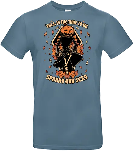 Spooky Fall Pumpkin - Halloween, Eerie, Fright, Creepy, Halloween Design, Halloween Art, Halloween Aesthetic, Halloween Vibes, Cute, Funny, Autumn, Autumn Leaves, Autumn Vibes, Spooky, Spooky Season, Spooky Cute. Skull, Skeleton, Death, Grim Reaper, Soul Reaper, Reaper, Pumpkin, Pumpkin Carving, Dance, Dancing, Fall, Sexy, Sexuality - Standard T-Shirt