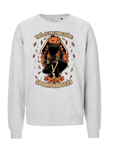 Spooky Fall Pumpkin - Halloween, Eerie, Fright, Creepy, Halloween Design, Halloween Art, Halloween Aesthetic, Halloween Vibes, Cute, Funny, Autumn, Autumn Leaves, Autumn Vibes, Spooky, Spooky Season, Spooky Cute. Skull, Skeleton, Death, Grim Reaper, Soul Reaper, Reaper, Pumpkin, Pumpkin Carving, Dance, Dancing, Fall, Sexy, Sexuality - Fairtrade Sweatshirt