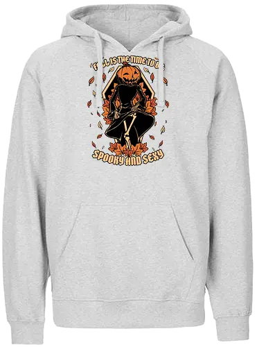 Spooky Fall Pumpkin - Halloween, Eerie, Fright, Creepy, Halloween Design, Halloween Art, Halloween Aesthetic, Halloween Vibes, Cute, Funny, Autumn, Autumn Leaves, Autumn Vibes, Spooky, Spooky Season, Spooky Cute. Skull, Skeleton, Death, Grim Reaper, Soul Reaper, Reaper, Pumpkin, Pumpkin Carving, Dance, Dancing, Fall, Sexy, Sexuality - Fairtrade Hoodie