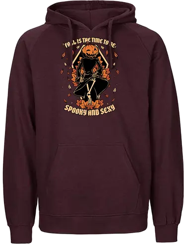 Spooky Fall Pumpkin - Halloween, Eerie, Fright, Creepy, Halloween Design, Halloween Art, Halloween Aesthetic, Halloween Vibes, Cute, Funny, Autumn, Autumn Leaves, Autumn Vibes, Spooky, Spooky Season, Spooky Cute. Skull, Skeleton, Death, Grim Reaper, Soul Reaper, Reaper, Pumpkin, Pumpkin Carving, Dance, Dancing, Fall, Sexy, Sexuality - Fairtrade Hoodie