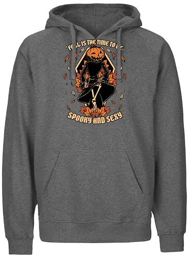 Spooky Fall Pumpkin - Halloween, Eerie, Fright, Creepy, Halloween Design, Halloween Art, Halloween Aesthetic, Halloween Vibes, Cute, Funny, Autumn, Autumn Leaves, Autumn Vibes, Spooky, Spooky Season, Spooky Cute. Skull, Skeleton, Death, Grim Reaper, Soul Reaper, Reaper, Pumpkin, Pumpkin Carving, Dance, Dancing, Fall, Sexy, Sexuality - Fairtrade Hoodie
