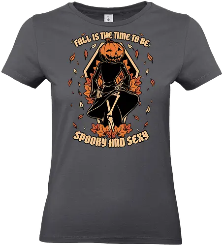 Spooky Fall Pumpkin - Halloween, Eerie, Fright, Creepy, Halloween Design, Halloween Art, Halloween Aesthetic, Halloween Vibes, Cute, Funny, Autumn, Autumn Leaves, Autumn Vibes, Spooky, Spooky Season, Spooky Cute. Skull, Skeleton, Death, Grim Reaper, Soul Reaper, Reaper, Pumpkin, Pumpkin Carving, Dance, Dancing, Fall, Sexy, Sexuality - Standard T-Shirt (Frauen)