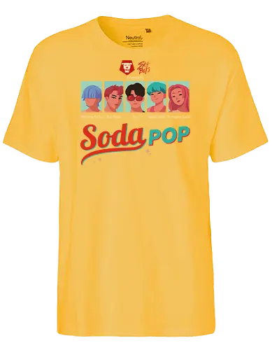  Soda Pop - SK8 the Infinity, SK8, Reki Kyan, Langa Hasegawa, Miya Chinen, Cherry Blossom, Shadow, anime, manga, retro, pop art, skate culture, fan art, t-shirt design, art print, nostalgic, geek art, anime fan gift - Fairtrade T-Shirt