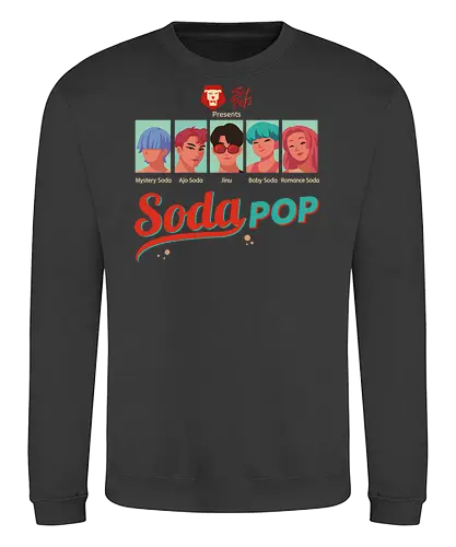  Soda Pop - SK8 the Infinity, SK8, Reki Kyan, Langa Hasegawa, Miya Chinen, Cherry Blossom, Shadow, anime, manga, retro, pop art, skate culture, fan art, t-shirt design, art print, nostalgic, geek art, anime fan gift - Sweatshirt