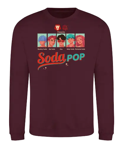  Soda Pop - SK8 the Infinity, SK8, Reki Kyan, Langa Hasegawa, Miya Chinen, Cherry Blossom, Shadow, anime, manga, retro, pop art, skate culture, fan art, t-shirt design, art print, nostalgic, geek art, anime fan gift - Sweatshirt