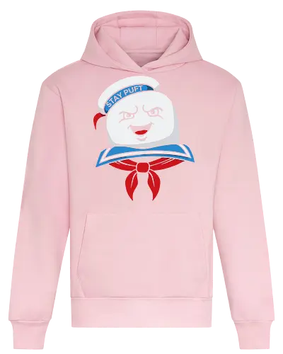 Marshmallow Man Grin - Stay Puft, Marshmallow Man, Ghost, 80s movie, classic movie, fan art, t-shirt design, art print, pop culture, geek art, horror-comedy, retro, spooky, nostalgic, marshmallow, cinema - Heavyweight Hoodie